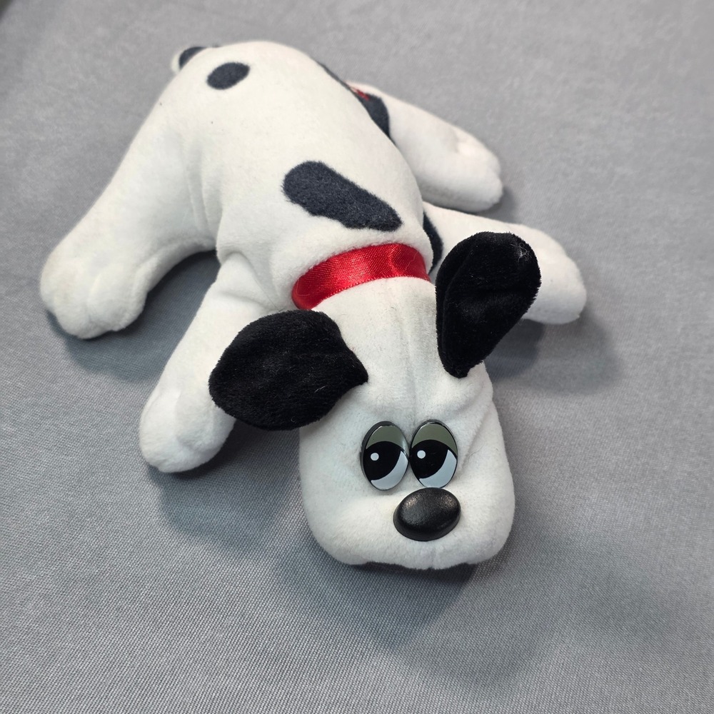 Vintage 1986 Tonka Pound Puppies Dalmatian‎ Plush White Black Spotted Dog 7 inch